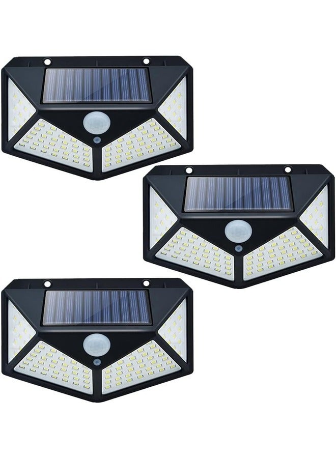 ELTRAZONE 3-Pack LED Solar Motion Sensor Lights: 114 LED Wide Angle Waterproof Outdoor Wall Lamps for Garden and Security - Image 1