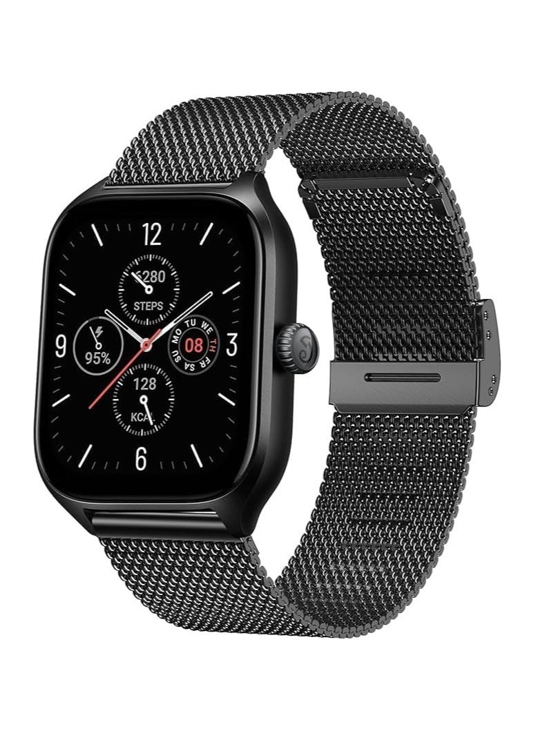 Bracelet for Samsung Galaxy Watch 4, 20 mm stainless steel metal strap for Galaxy Watch 5 / Galaxy Watch 4 Classic/Galaxy Watch 3 41 mm/Galaxy Watch Active 2 / Gear Sport/Amazfit GTS (BLACK) - Image 2