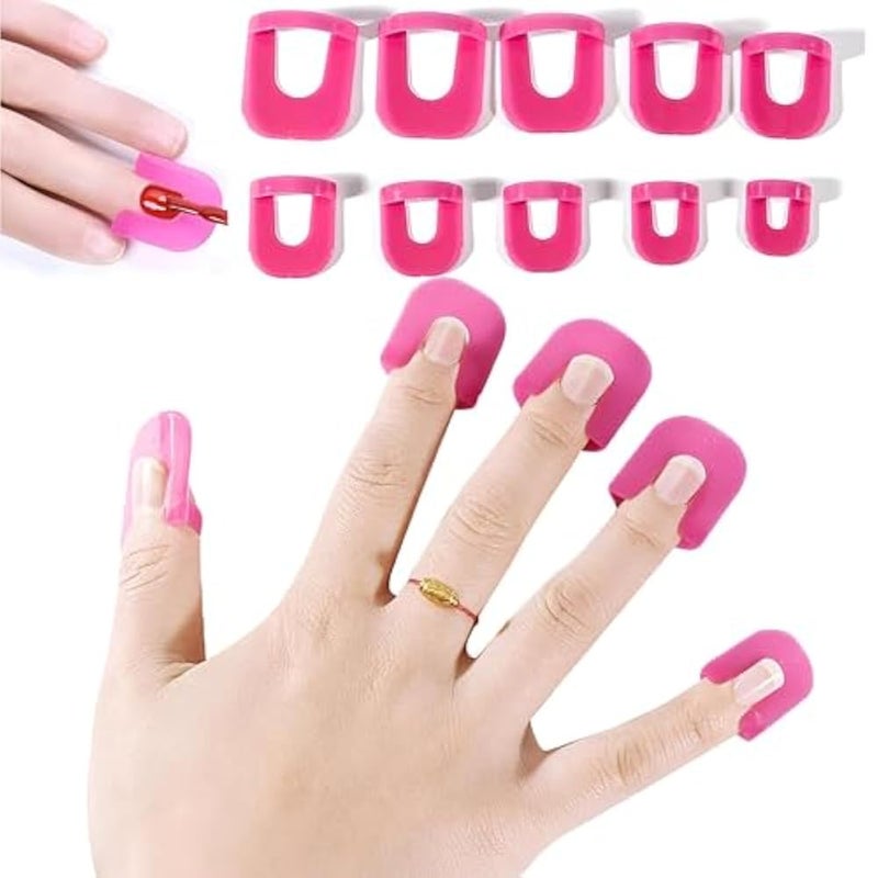 U Shape Nail Polish 10 Sizes Full Finger Cover Nail Polish Includes Spill Proof Stickers Perfect for Manicure Equipment and Nail Art Applications (20pcs) - Image 1