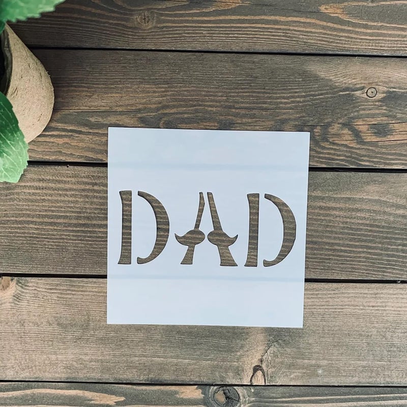 CLITHS Cliths Set of 6 Father’s Day Stencil Set (5x5 Inch Each) Super Dad, Grill & Tool-Themed Templates Reusable DIY Gift Kit for Wood Signs, T-Shirts & Home Decor - Image 5