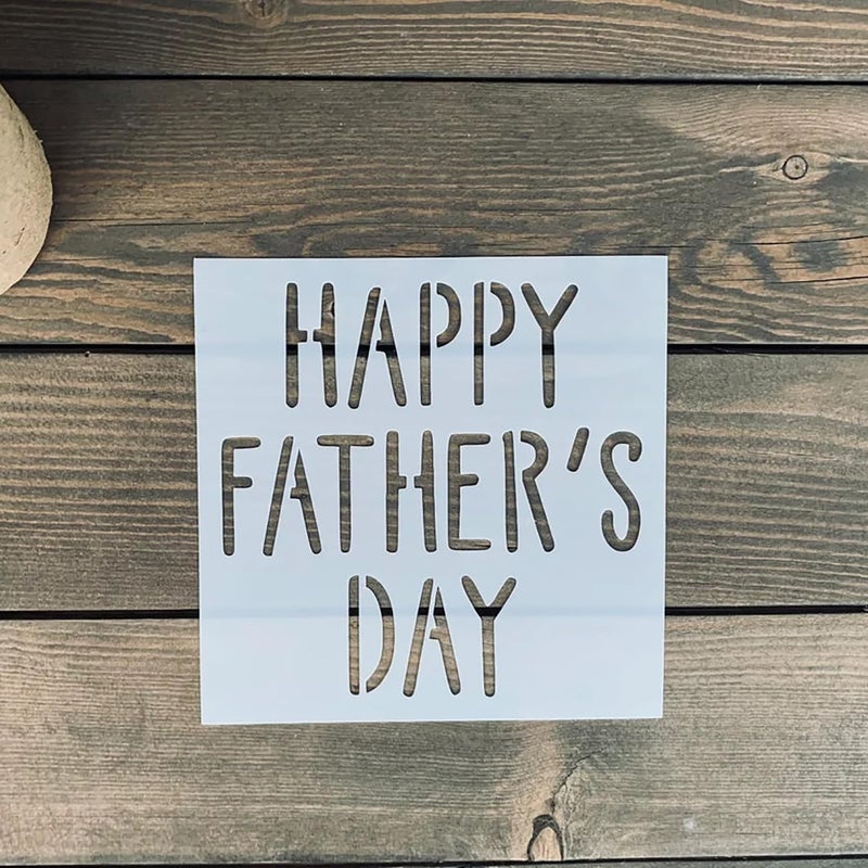 CLITHS Cliths Set of 6 Father’s Day Stencil Set (5x5 Inch Each) Super Dad, Grill & Tool-Themed Templates Reusable DIY Gift Kit for Wood Signs, T-Shirts & Home Decor - Image 2