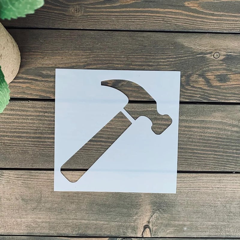 CLITHS Cliths Set of 6 Father’s Day Stencil Set (5x5 Inch Each) Super Dad, Grill & Tool-Themed Templates Reusable DIY Gift Kit for Wood Signs, T-Shirts & Home Decor - Image 3