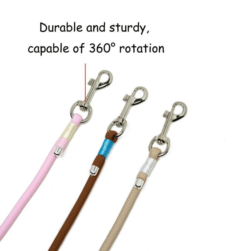 Khaki Color Dog Traction Rope 47.24inch Comfortable Handle for Small Medium Dogs Outdoor Training - Image 3