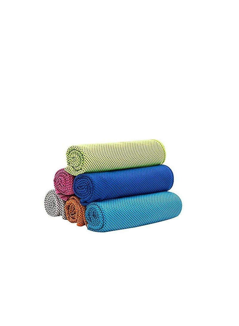 Cooling Towel 6 Packs (35×12) - Cold Workout Towels Cool Neck Warp Sweat Rags for Sports, Fitness, Gym, Yoga, Running, Travel, Camping (6 Colors) - Image 1