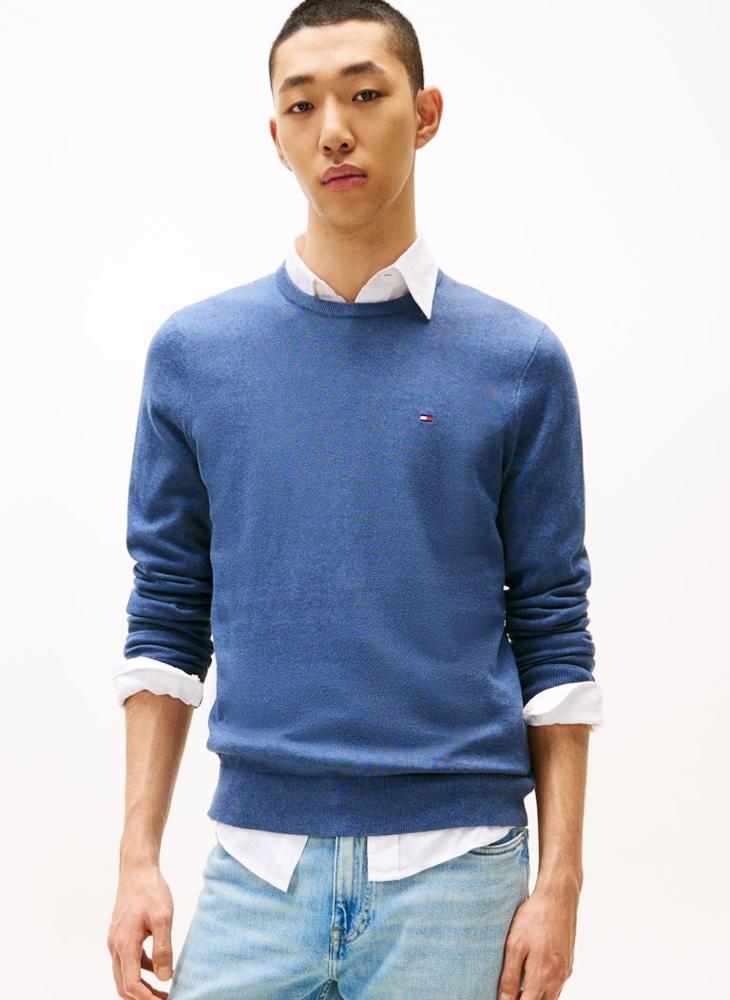 TOMMY HILFIGER Flag Embroidery Crew Neck Jumper - Image 1