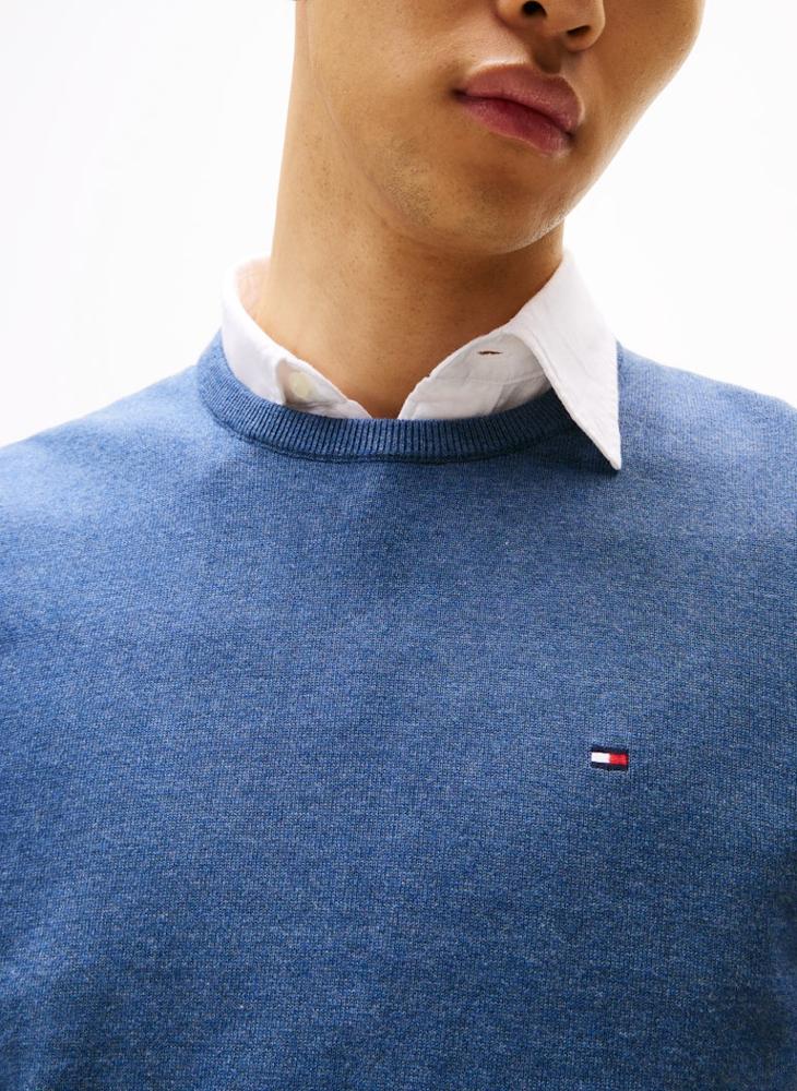 TOMMY HILFIGER Flag Embroidery Crew Neck Jumper - Image 3