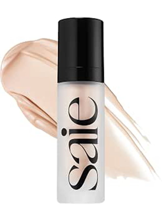 Saie Mini Glowy Super Gel Lightweight Illuminator  - Luminizer + Makeup Primer for Glowing Skin - Enriched with Vitamin C + Hydrating Squalane Oil - Wear Alone or Under Makeup - Starglow 15ml - Image 1