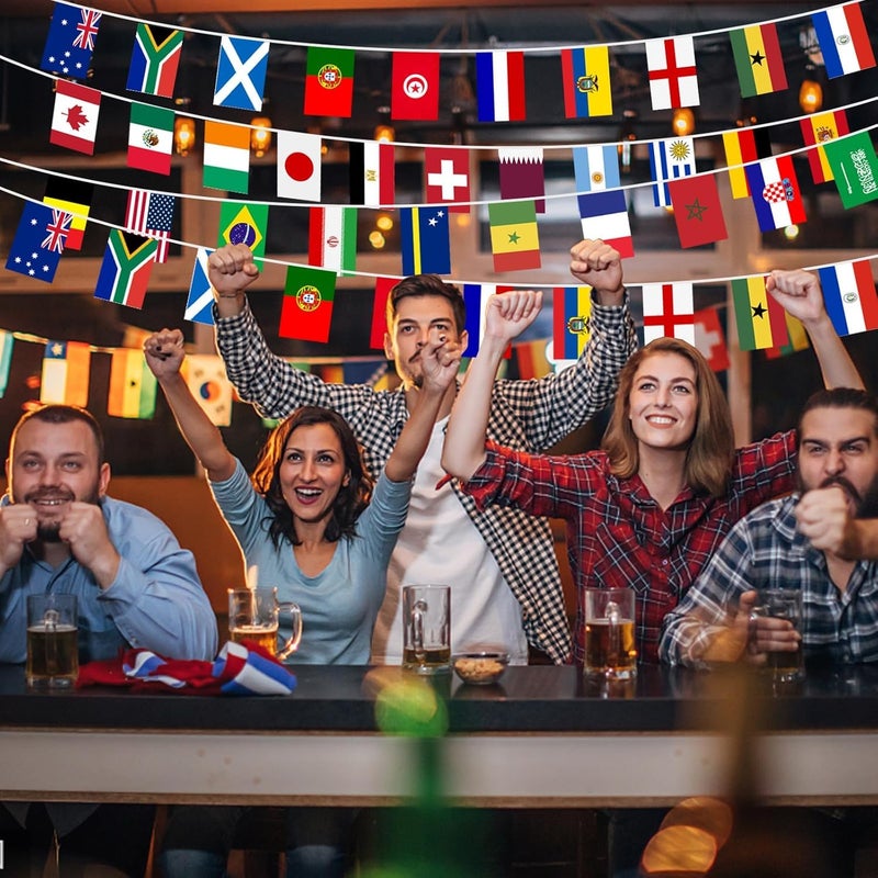 SODANEED 48 Countries World Flag String Flags for World Cup Decorations, Double Sided Fabric Nations String Banner for Olympic Soccer Bar Club Garden Street Sports 2026 Party Decor 1 Pack - Image 1