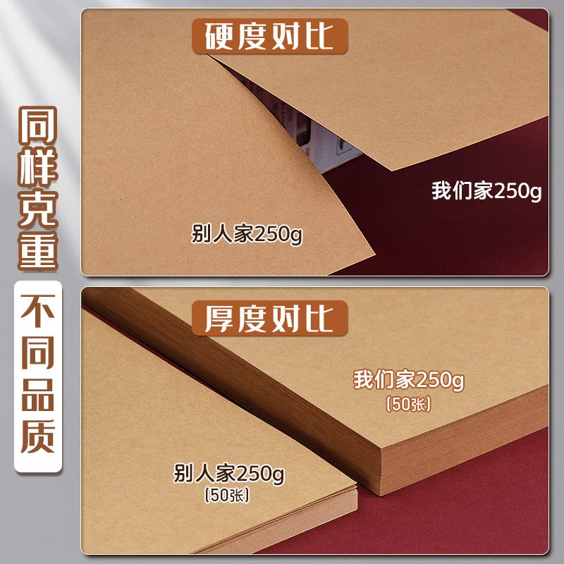 Yuanhao Mixed Color 8K Hard Cardboard 250G Thickened 4K Brown Series Cardboard For Primary School Students' Handmade Origami And Drawing - Image 5