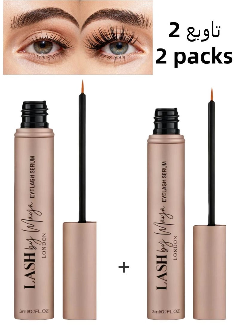 لاش من مايا اشترِ 1 واحصل على 1 مجانًا من مصل نمو الرموش، لتعزيز الرموش للحصول على رموش أطول وأكثر سمكًا، نتائج سريعة، عبوتان (2 × 3 مل) - Image 1