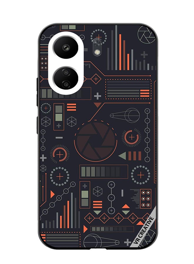 VR CREATIVE Protective Case Cover For Xiaomi Redmi 13C Circuit Design Multicolour - Image 1