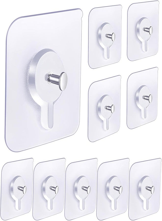 MAHNTMART Self Adhesive Wall Hooks – Heavy Duty Nail-Free Hooks for Wall Heavy Items | Photo Frame Hooks Without Drilling | Strong Sticky Hook for Frames, Clocks & Keys (Frame Hook, 10-pcs) - Image 1