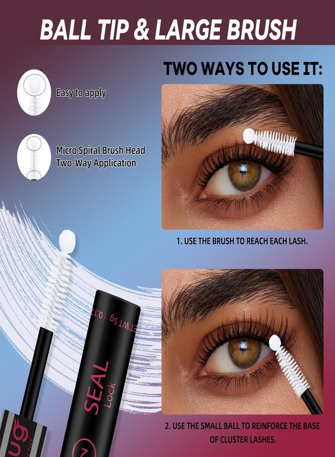 Mayhug Lash Bond and Seal Waterproof Lash Glue Long Lasting 72H Strong Hold Eyelash Glue for Clusters 2 in 1 Adhesive and Sealant DIY Lash Extension (5ml+5ml) - Image 4