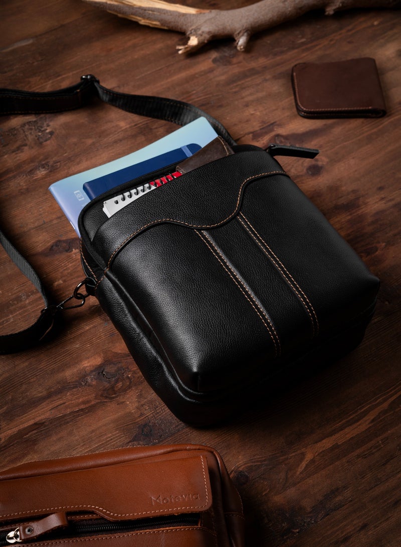 Motevia Motevia Men's Genuine Leather Crossbody Bag Large Men Crossbody Bag Genuine Leather Men Shoulder Bags  - Image 3
