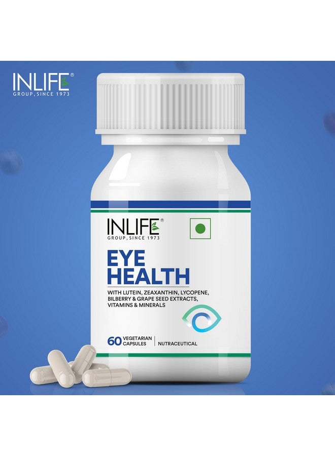 Inlife مكملات صحة العين من INLIFE | فيتامينات العناية بالعين لوتين، زياكسانثين، بذور العنب، توت العليق، زنك، سيلينيوم، لايكوبين - 60 كبسولة نباتية (عبوة من 1، 60) - Image 5