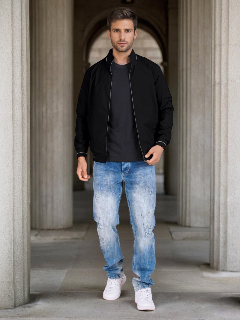 Celary Men's Bomber Jacket | Lightweight Casual Zip-Up Jacket | Stylish Slim Fit Outerwear for All Seasons - Image 2