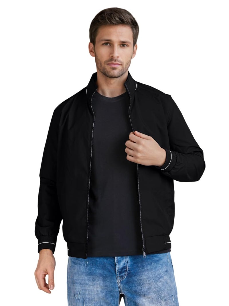 Celary Men's Bomber Jacket | Lightweight Casual Zip-Up Jacket | Stylish Slim Fit Outerwear for All Seasons - Image 1