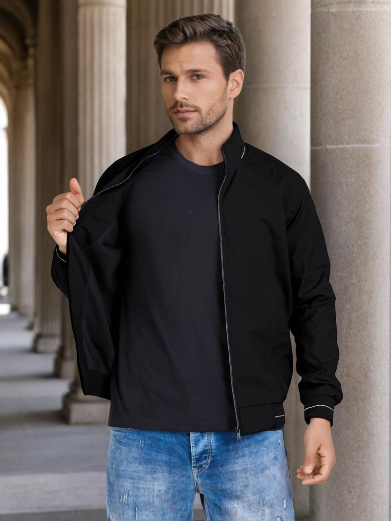 Celary Men's Bomber Jacket | Lightweight Casual Zip-Up Jacket | Stylish Slim Fit Outerwear for All Seasons - Image 3