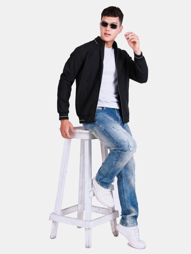 Celary Men's Bomber Jacket | Lightweight Casual Zip-Up Jacket | Stylish Slim Fit Outerwear for All Seasons - Image 4