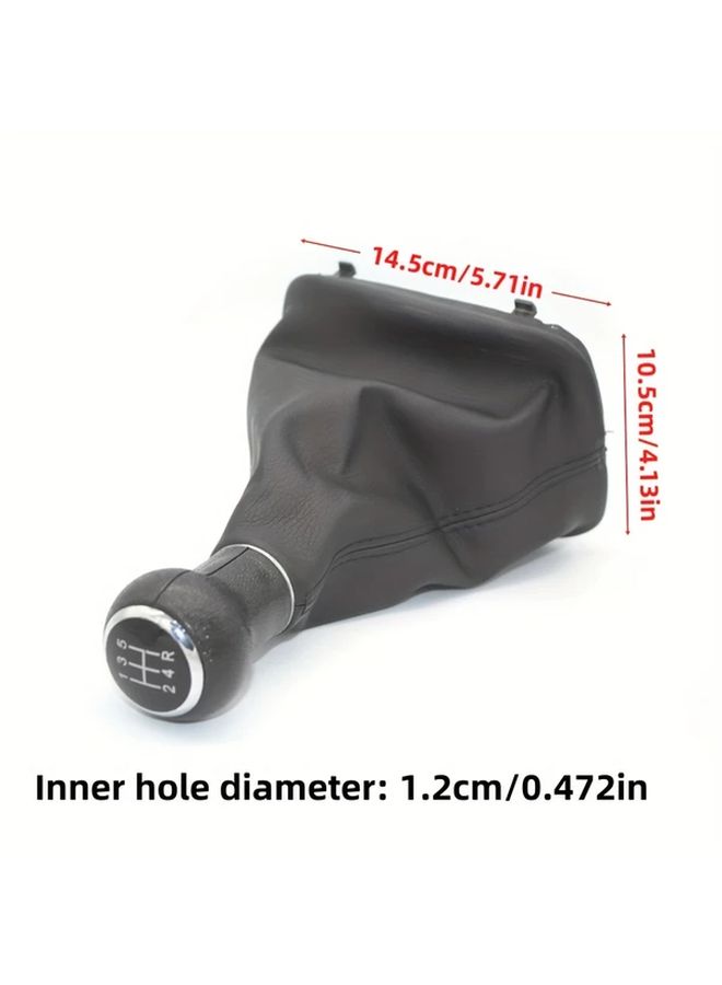 1pc Faux PU Leather 5 Gears Car Gear Shift Knob For Audi C5 A6 1997 2001 Gear Shift Head Dust Cover Interior Replacement Set A4 B5 1998 2000 A8 D2 1996 2003 - Image 2