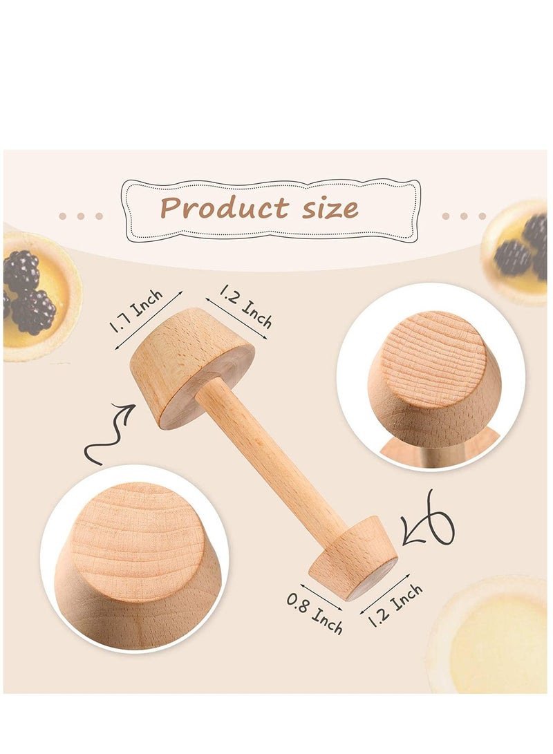 Big Kitchen Craft Wooden Egg Tart Mold with Guangtongese Dessert Tamper - Image 4
