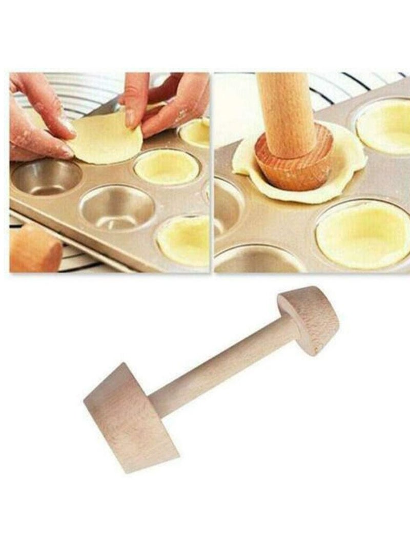 Big Kitchen Craft Wooden Egg Tart Mold with Guangtongese Dessert Tamper - Image 3