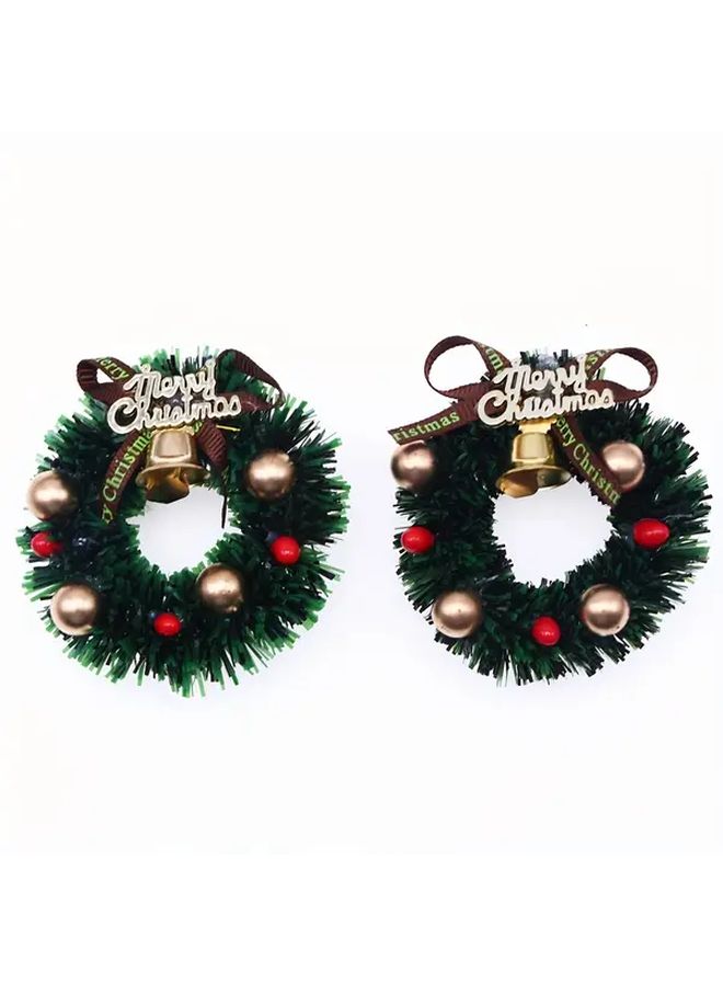 Golden Sphere Red Light Brown Butterfly Festival Miniature Dollhouse Christmas Wreath - Image 3