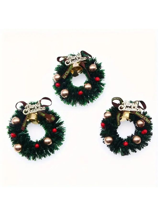 Golden Sphere Red Light Brown Butterfly Festival Miniature Dollhouse Christmas Wreath - Image 4