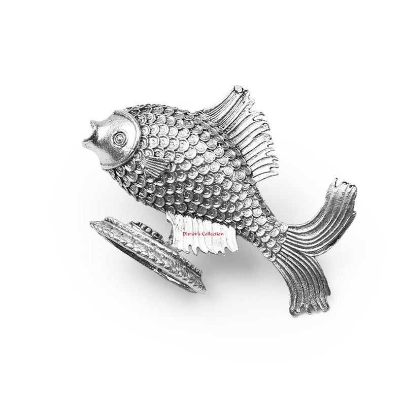 DHRUVS COLLECTION 925 Oxidized Silver Fish Chandi ki Machli for Astrological Lal Kitab Remedies Vastu Pooja Housewarming Home Decor and Gifting Purposes Small 8 Grams - Image 2