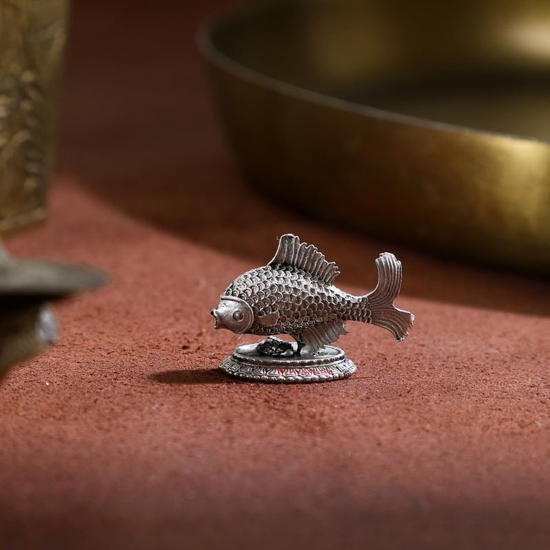 DHRUVS COLLECTION 925 Oxidized Silver Fish Chandi ki Machli for Astrological Lal Kitab Remedies Vastu Pooja Housewarming Home Decor and Gifting Purposes Small 8 Grams - Image 4