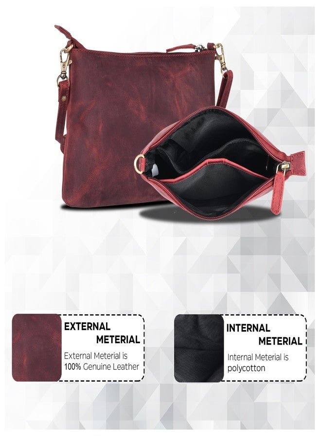Ozora Leather Small Crossbody Purses for Women Mini Travel Purse with Adjustable Strap Leather Wristlet Purses (Red Hunter) - Image 5