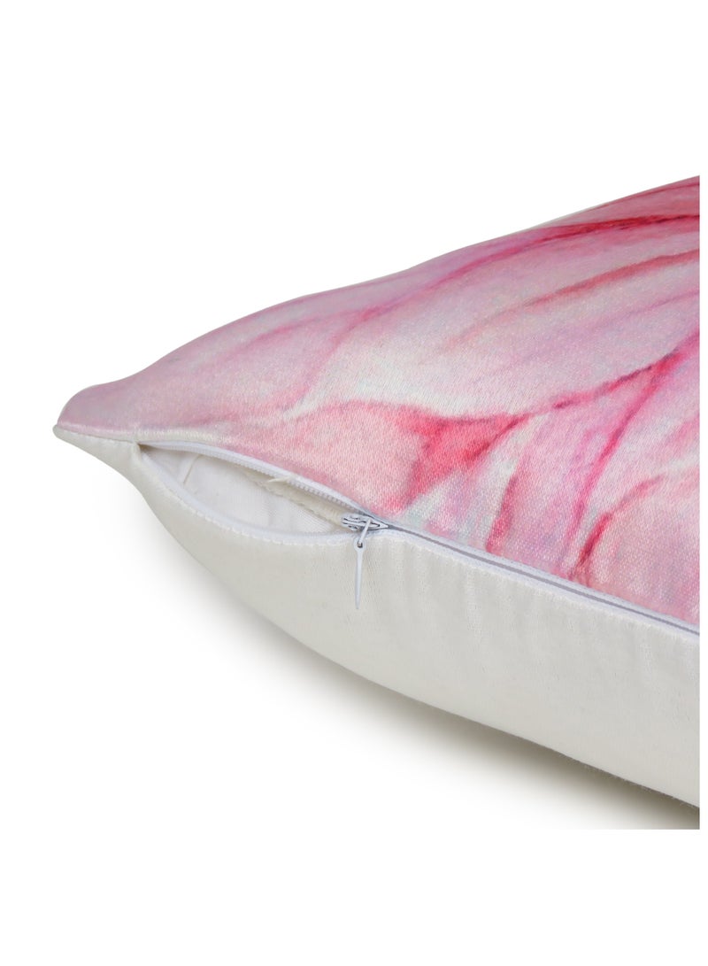 Oussum Floral Decorative Pink Throw Pillow Cover Set of 2 For Car Seat Home Bedroom Sofa Home Decoration Office Chair (16 X 16 Inch)  - Image 2