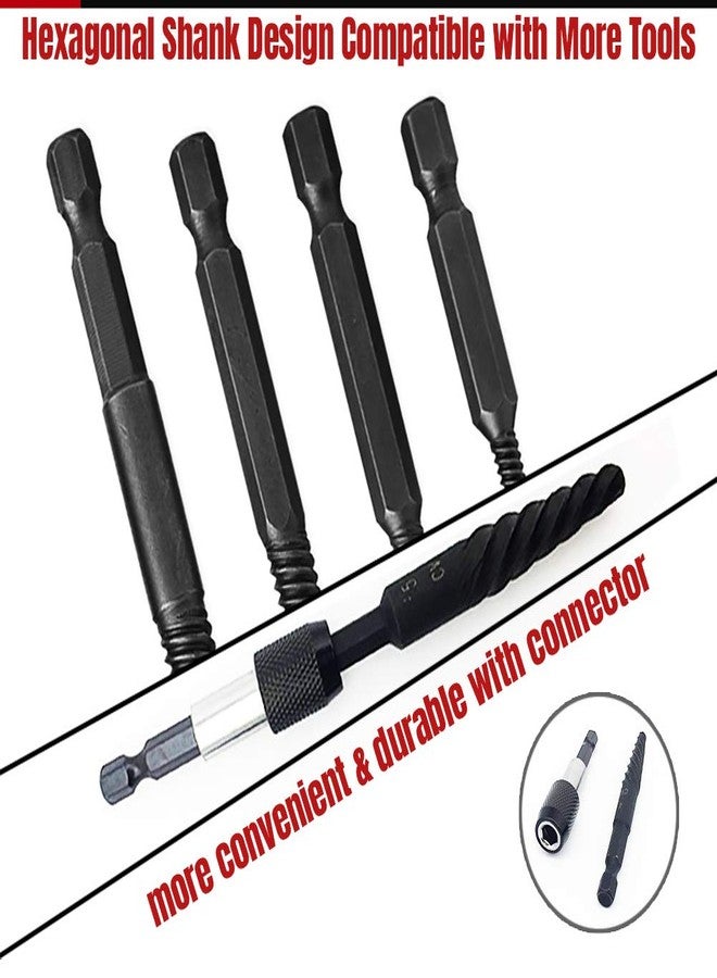 NORTOOLS 6 PCS Broken stud extractor kit Damaged Screw Extractor Set with 1/4 Quick Change Arbors Tool Kit Fine Thread Bad Screw Stud Remover - Image 4