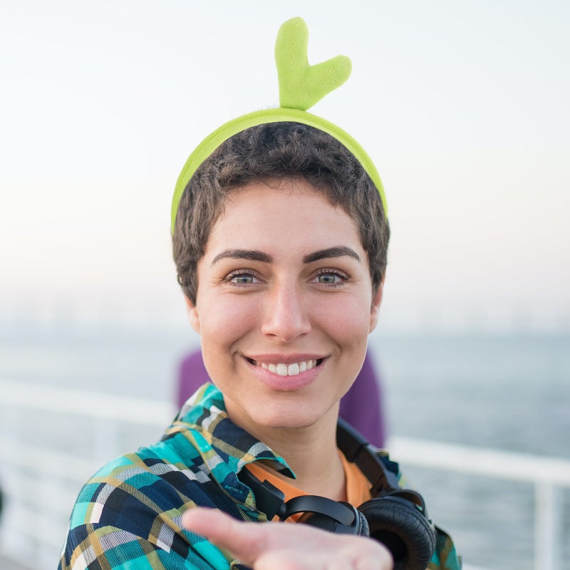 1Set Bean Headband: Cute Green Plant Hairband Hair Clips Funny Cactus Hair Accessories Headpiece for Cosplay Party Skincare - Image 4