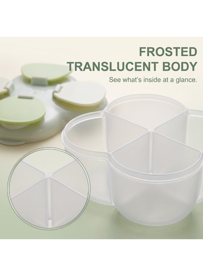 She&Little Baby Food Container, Formula Dispenser, Milk Powder Container, Baby Formula Dispenser, Portable Milk Powder Container, 4 Independent Leakproof Compartments, Side Spout Design, for Nighttime Feeding, Travel, Outdoor Feeding (Green) - Image 4