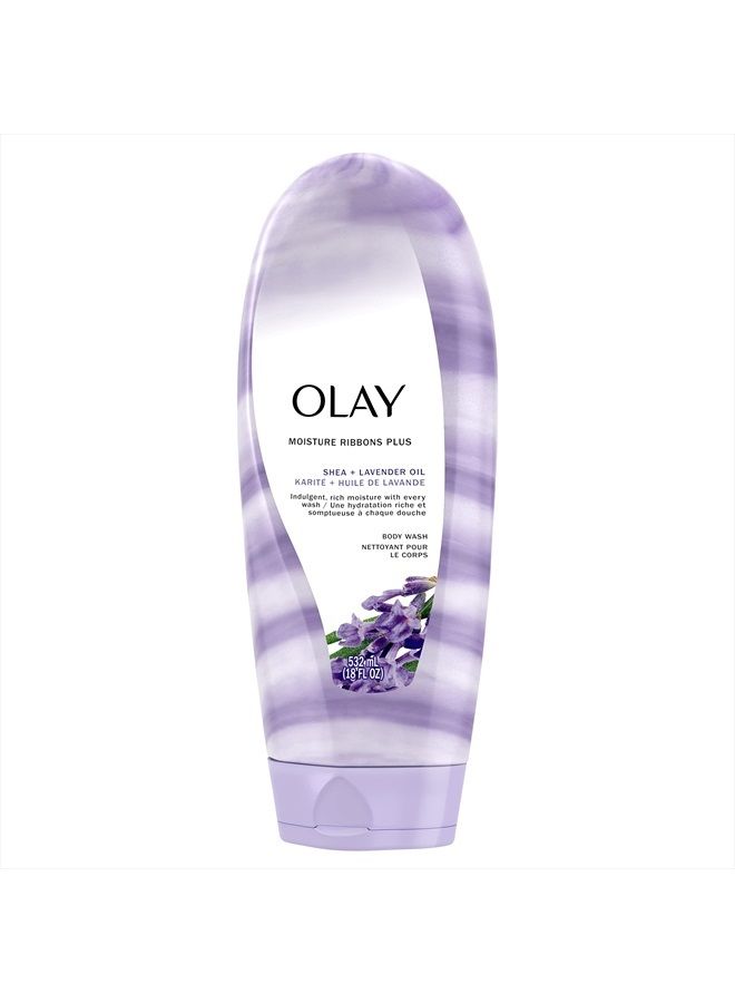 Olay غسول الجسم ريبونز مرطب مع زبدة الشيا وزيت اللافندر، 18 أونصة - Image 3