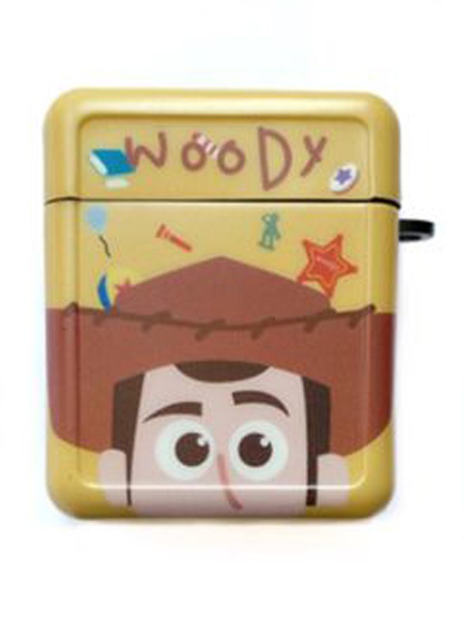 Alyashmac Woody Printed Case Cover With Carabiner For Apple AirPods 1/2 Yellow/Brown/Red - Image 1