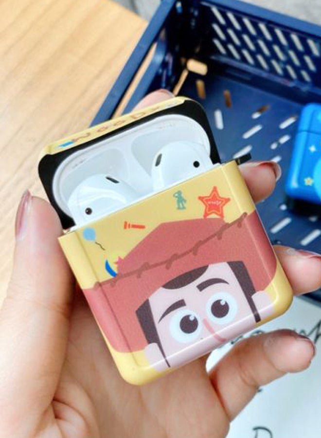 Alyashmac Woody Printed Case Cover With Carabiner For Apple AirPods 1/2 Yellow/Brown/Red - Image 2