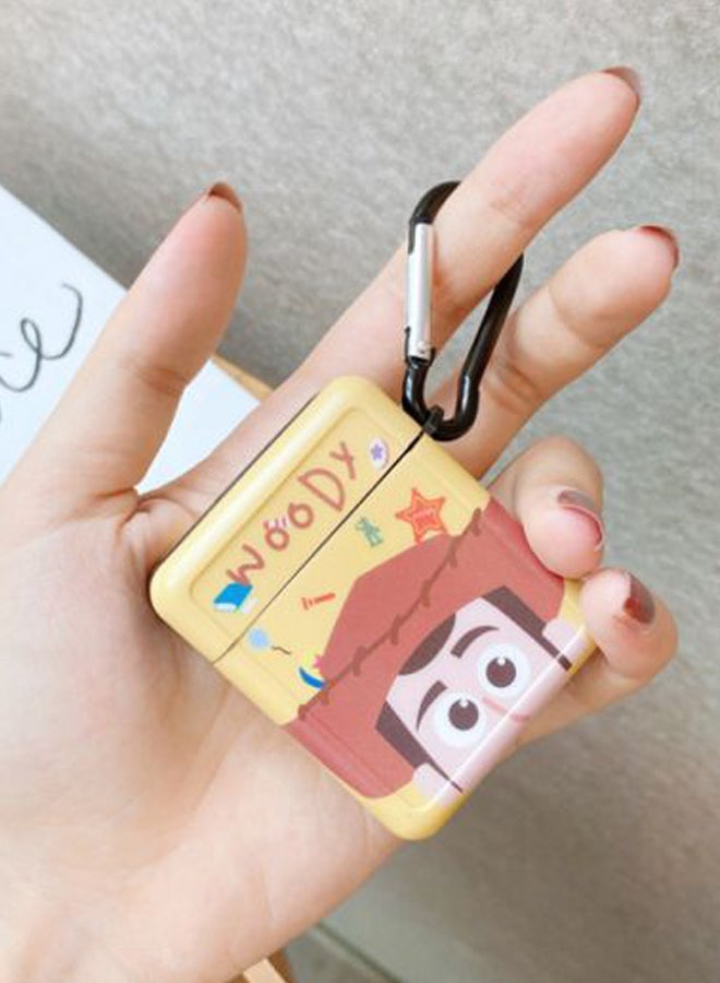 Alyashmac Woody Printed Case Cover With Carabiner For Apple AirPods 1/2 Yellow/Brown/Red - Image 4