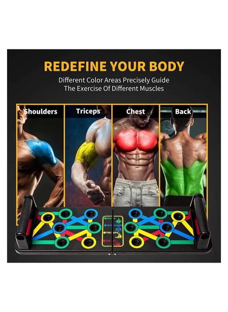 RATSAW Push Up Board Multi Function 14 in 1 Push Up Bar Foldable Push Up Handles for Floor to Strengthen Arms Core and Back Portable Home Gym Strength Training Equipment for Men and Women  - Image 4