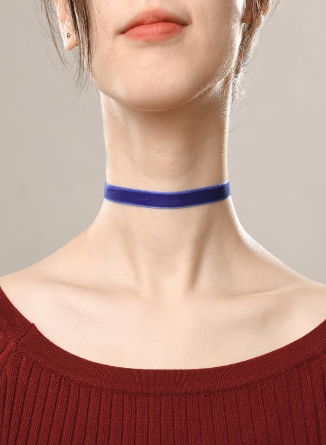 RareLove Blue Choker Necklace Tiny Velvet Choker Necklace for Women Witch Vampire Costume Accessories Gothic Jewelry - Image 4