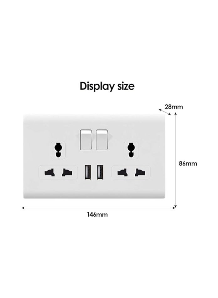 MODI Double Switch Multi Socket with 2 USB Ports – High-Speed Charging, Durable Design, Easy Installation, Safe & Reliable Electrical Power Solution for Home, Office & Commercial Use - Image 2