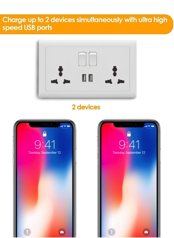 MODI Double Switch Multi Socket with 2 USB Ports – High-Speed Charging, Durable Design, Easy Installation, Safe & Reliable Electrical Power Solution for Home, Office & Commercial Use - Image 5
