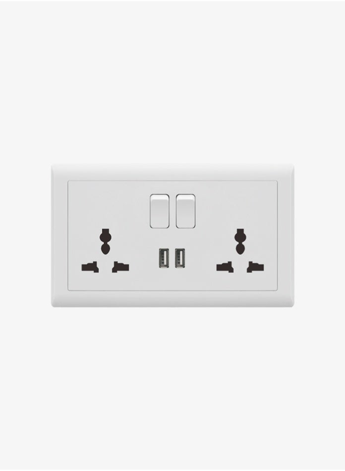 MODI Double Switch Multi Socket with 2 USB Ports – High-Speed Charging, Durable Design, Easy Installation, Safe & Reliable Electrical Power Solution for Home, Office & Commercial Use - Image 4