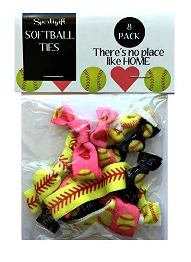 Sportigift 8 Piece Softball Gift Hair Elastic Set Gifts And Accessories For Players, Women, Girls, Coaches, Teams, High School Softball Teams, Women'S Leagues Made In The Usa  - Image 3