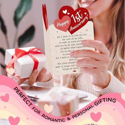 HUNIGIFT Anniversary Card for Couple, Husband, Wife, Boyfriend, Girlfriend, Fiance - Anniversary Birthday Cards for Him, Her - 5.3''x 8.0'' Romantic Relationship Greeting Card with Red Envelope - Image 5