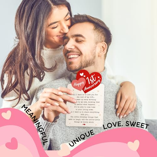 HUNIGIFT Anniversary Card for Couple, Husband, Wife, Boyfriend, Girlfriend, Fiance - Anniversary Birthday Cards for Him, Her - 5.3''x 8.0'' Romantic Relationship Greeting Card with Red Envelope - Image 3