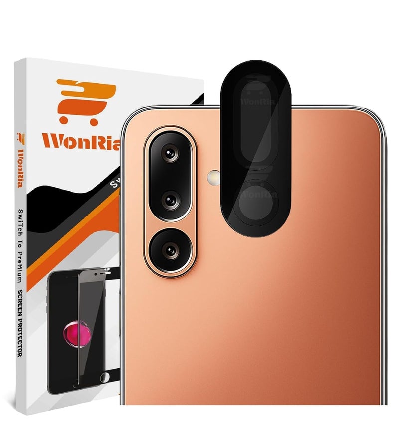 WonRia ® حزمة 1 - واقي عدسة الكاميرا بإطار معدني لهاتف سامسونج M36 5G حلقات سبائك الألمنيوم، إطار معدني فائق الوضوح - أسود - Image 1