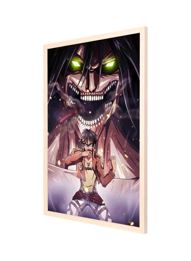 LOWHA Attack On Titan Framed Wall Painting Brown/White/Green - Image 1