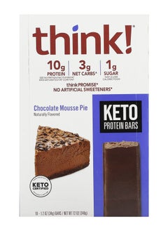 Think Keto Protein Bars Chocolate Mousse Pie 10 Bars 1.2 oz (34 g) Each 